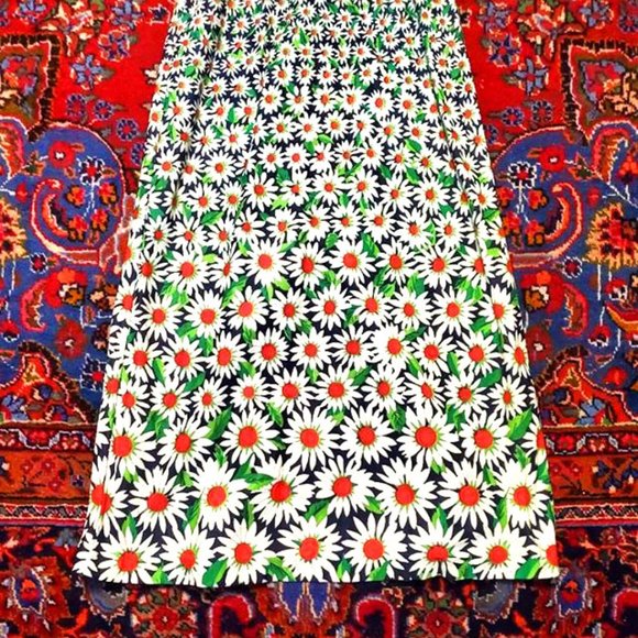 Vintage 70s Daisy Maxi Prairie Peasant Dress - Picture 4 of 6